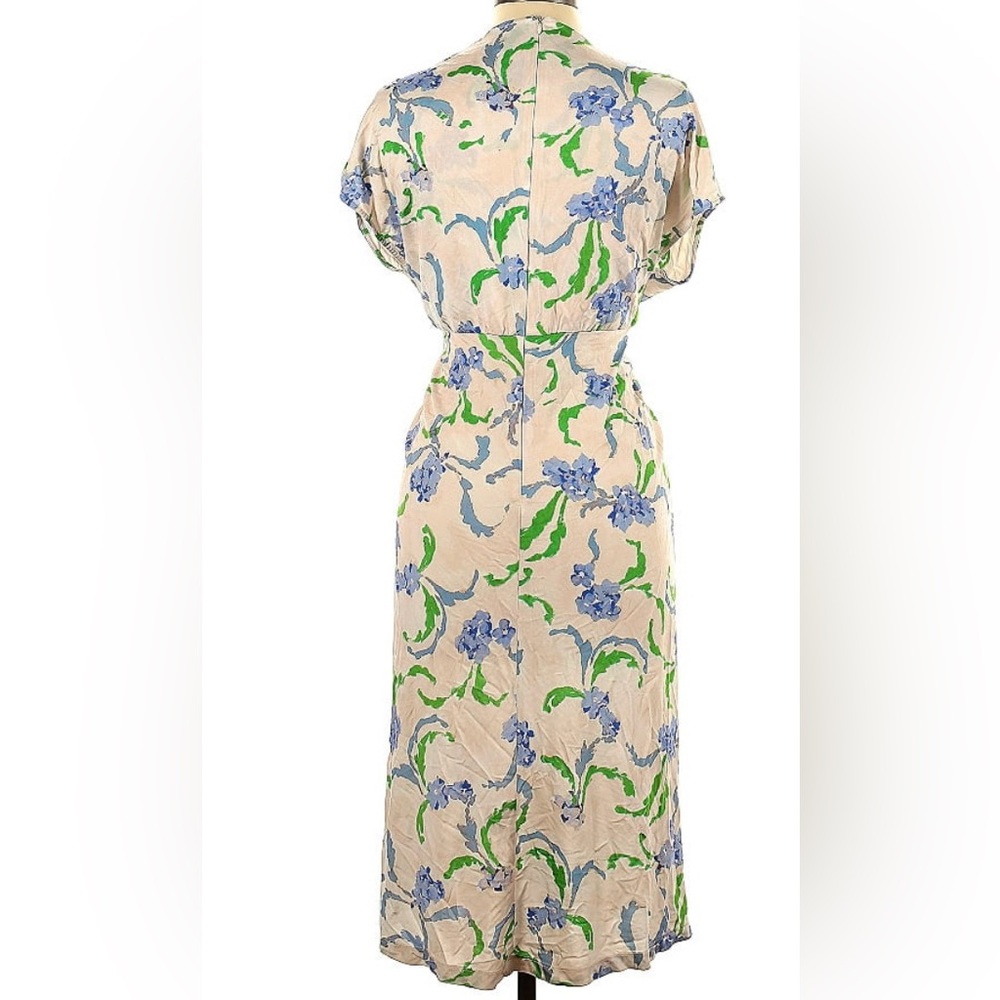 Prabal Gurang silky cowl neck floral midi dress for dressing up or down! - Picture 2 of 2